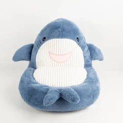 Kinder-Sessel Sitzkissen Walfisch Moby Plüsch Cord kuschelweich blau 45x45x45cm