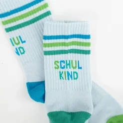 Kindersocken Schulkind Gr 26-32 blau von Grafik Werkstatt