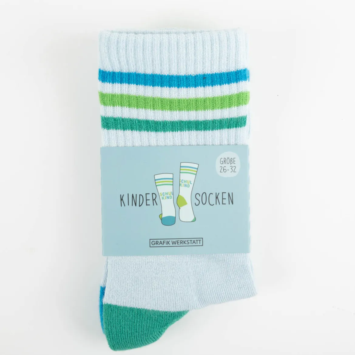 Kindersocken Schulkind Gr 26-32 blau von Grafik Werkstatt
