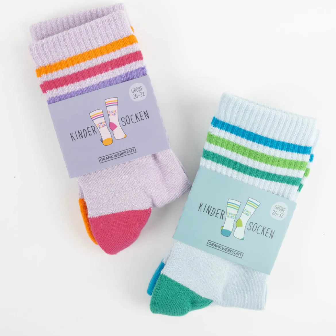 Kindersocken Schulkind Gr 26-32 blau von Grafik Werkstatt