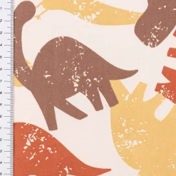 Kinderstoff Baumwollstoff Webware Dinou Dinosaurier ecru braun 1,47m Breite