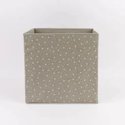 Kinderzimmer Aufbewahrungsbox Sterne grau weiß 29x29x29cm