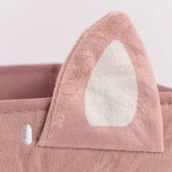 Kinderzimmer Aufbewahrungsbox Reh Samtoptik rosa weiß 29x29x29cm