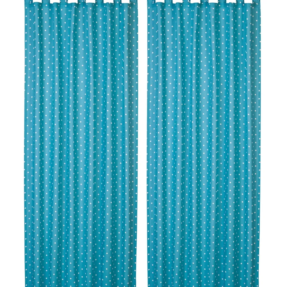 Kinderzimmer Schlaufenschal Dots mit Kreuzschlaufen Punkte hellblau weiß 140x255cm