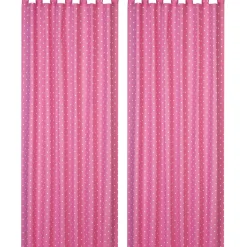 Kinderzimmer Schlaufenschal Dots mit Kreuzschlaufen Punkte pink weiß 140x255cm