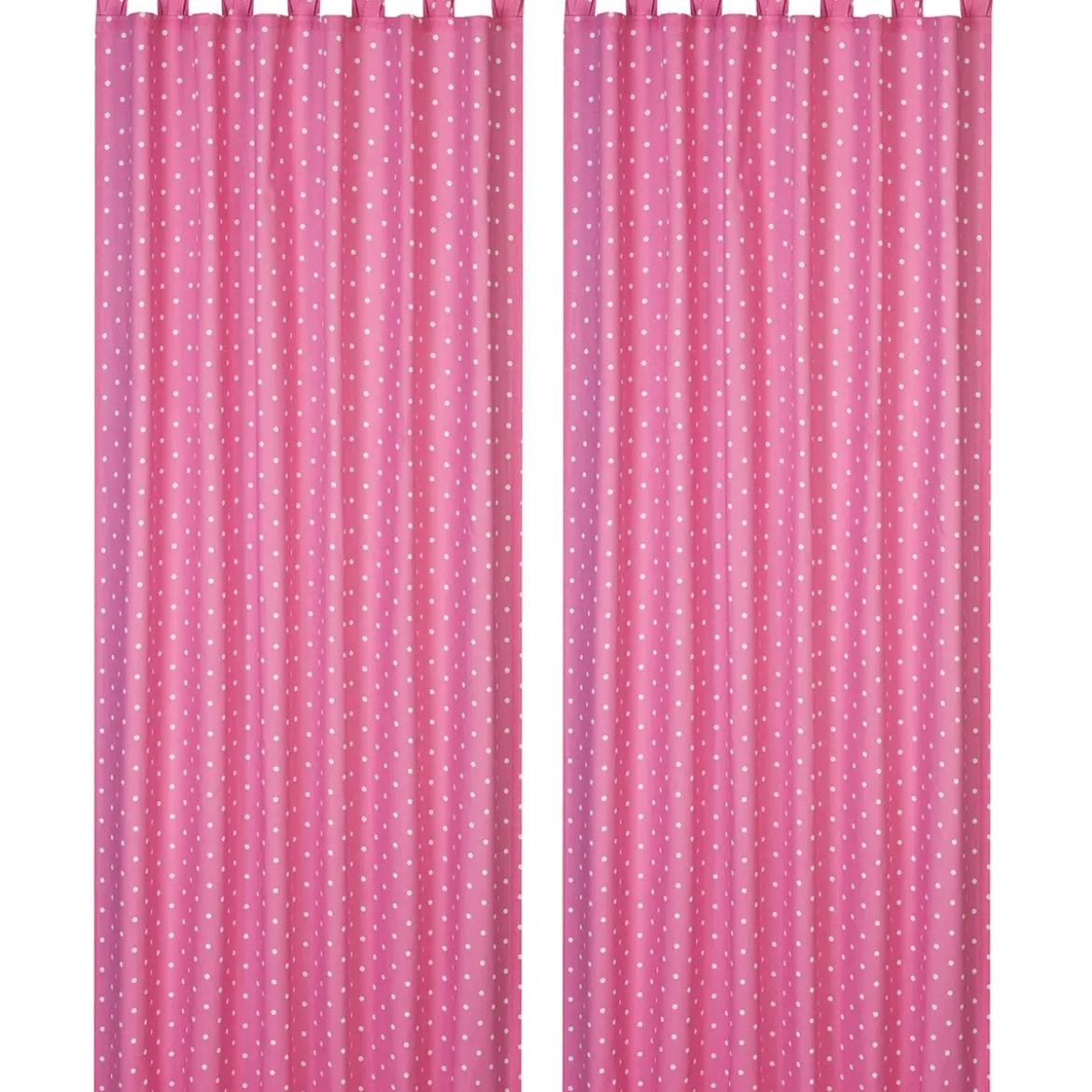 Kinderzimmer Schlaufenschal Dots mit Kreuzschlaufen Punkte pink weiß 140x255cm