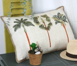 Kissen Casablanca Palmen beige grün 40x60cm