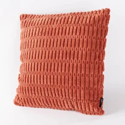 Kissen 3D Kuschelrelief Struktur rosenholz rot 45x45cm