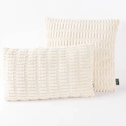 Kissen 3D Kuschelrelief Struktur dove white creme 45x45cm