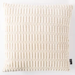 Kissen 3D Kuschelrelief Struktur dove white creme 45x45cm