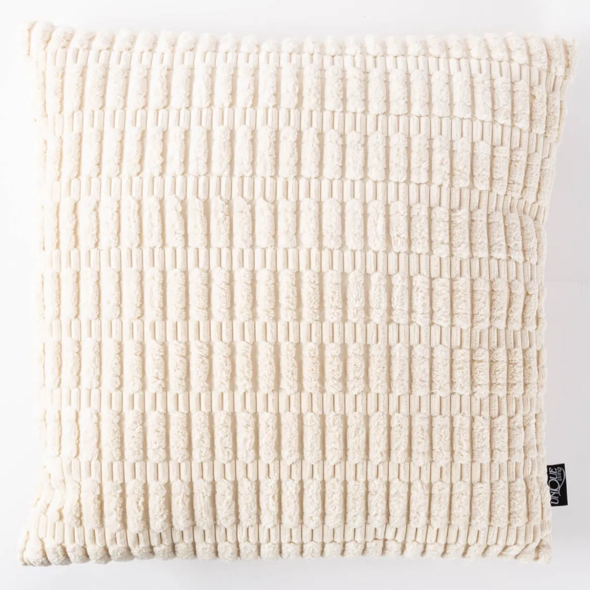 Kissen 3D Kuschelrelief Struktur dove white creme 45x45cm