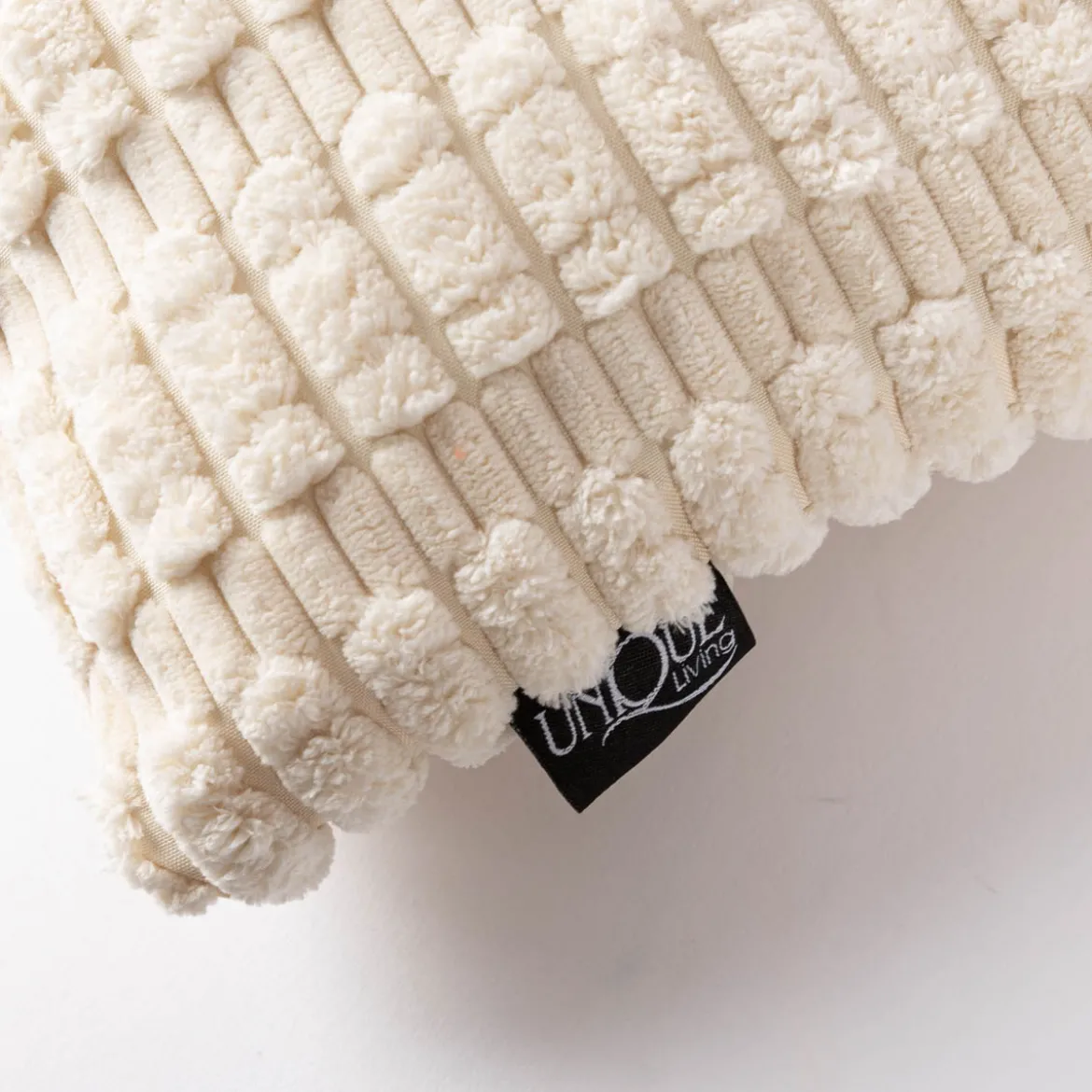 Kissen 3D Kuschelrelief Struktur dove white creme 45x45cm