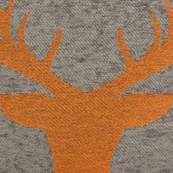 Kissen Hirschkopf grau orange 45 x 45 cm von Boltze