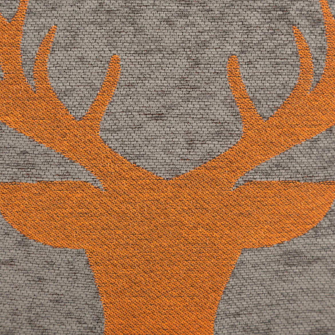 Kissen Hirschkopf grau orange 45 x 45 cm von Boltze