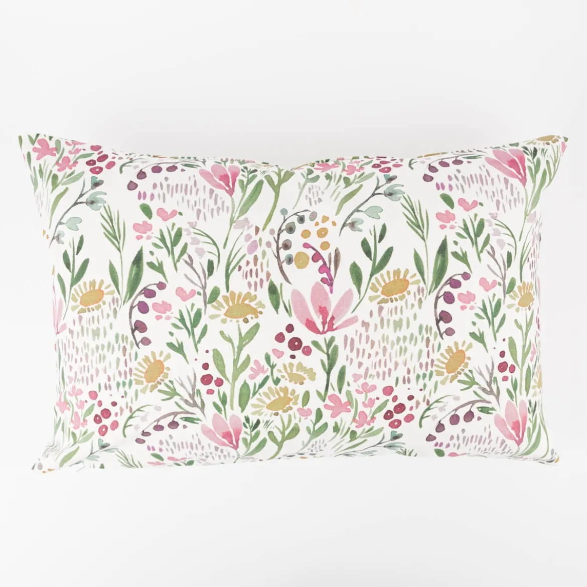 Kissenhülle Aquarell Blumen weiß rosa grün in versch. Größen von SCHÖNER LEBEN.