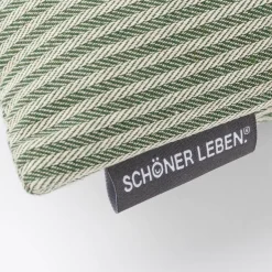 Kissenhülle aus Dobbystoff mit schmalen Streifen grün beige in versch. Größen von SCHÖNER LEBEN.