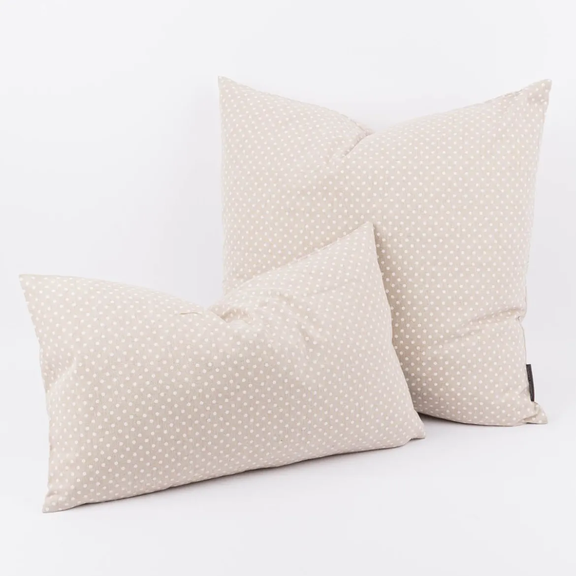 Kissenhülle Basic Dot Pünktchen Leinenlook natur weiß in versch. Größen von SCHÖNER LEBEN.