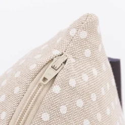 Kissenhülle Basic Dot Pünktchen Leinenlook natur weiß in versch. Größen von SCHÖNER LEBEN.