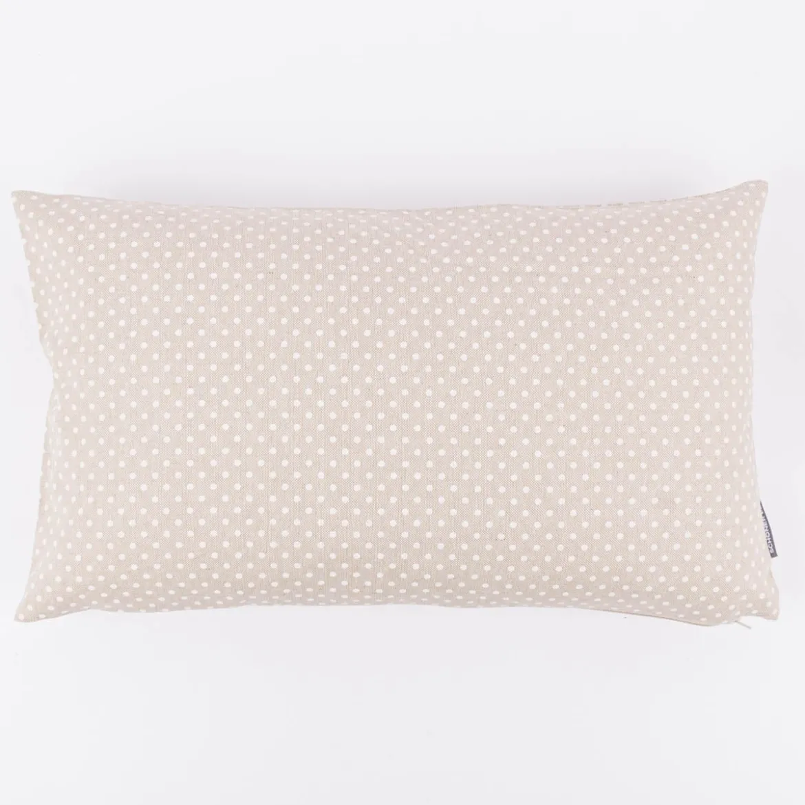 Kissenhülle Basic Dot Pünktchen Leinenlook natur weiß in versch. Größen von SCHÖNER LEBEN.
