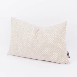 Kissenhülle Basic Dot Pünktchen Leinenlook natur weiß in versch. Größen von SCHÖNER LEBEN.