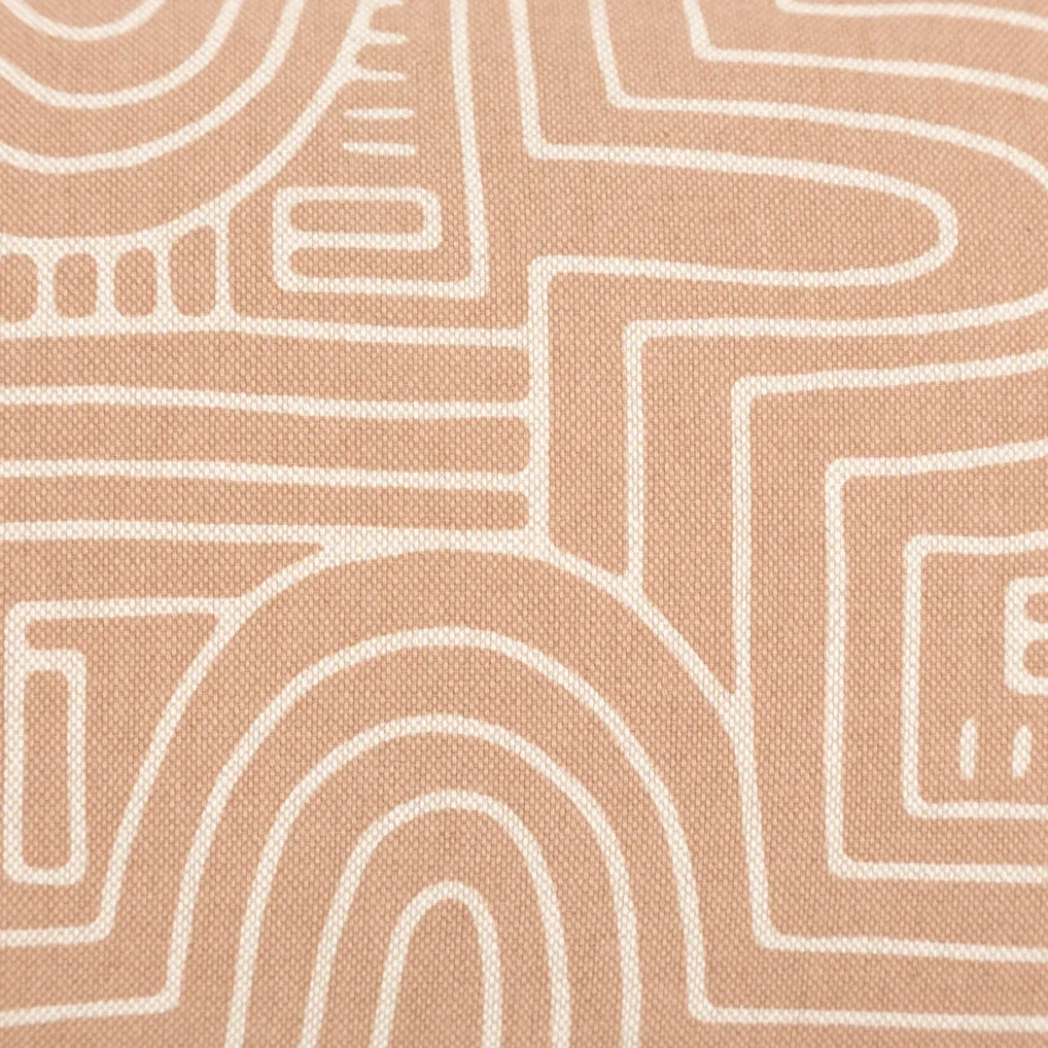Kissenhülle Baumwolle Curve Maze Line braun natur in versch. Größen von SCHÖNER LEBEN.