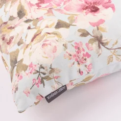 Kissenhülle Classic Painted Rose Rosenblüten hellblau rosa in versch. Größen oder Wunschmaß von SCHÖNER LEBEN.