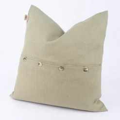 Kissenhülle Erik mit Knopfleiste aus 100 % Leinen 47x47cm salbeigrün