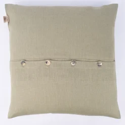 Kissenhülle Erik mit Knopfleiste aus 100 % Leinen 47x47cm salbeigrün