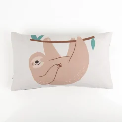 Kissenhülle Faultier Kinderkissen aus Baumwolle beige 30x50cm