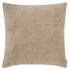 Kissenhülle Fidda Veloursstoff mit Ornament-Steppung einfarbig sand 50x50cm