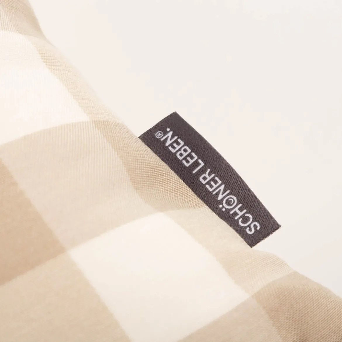 Kissenhülle Karos beige weiß in versch. Größen oder Wunschmaß von SCHÖNER LEBEN.