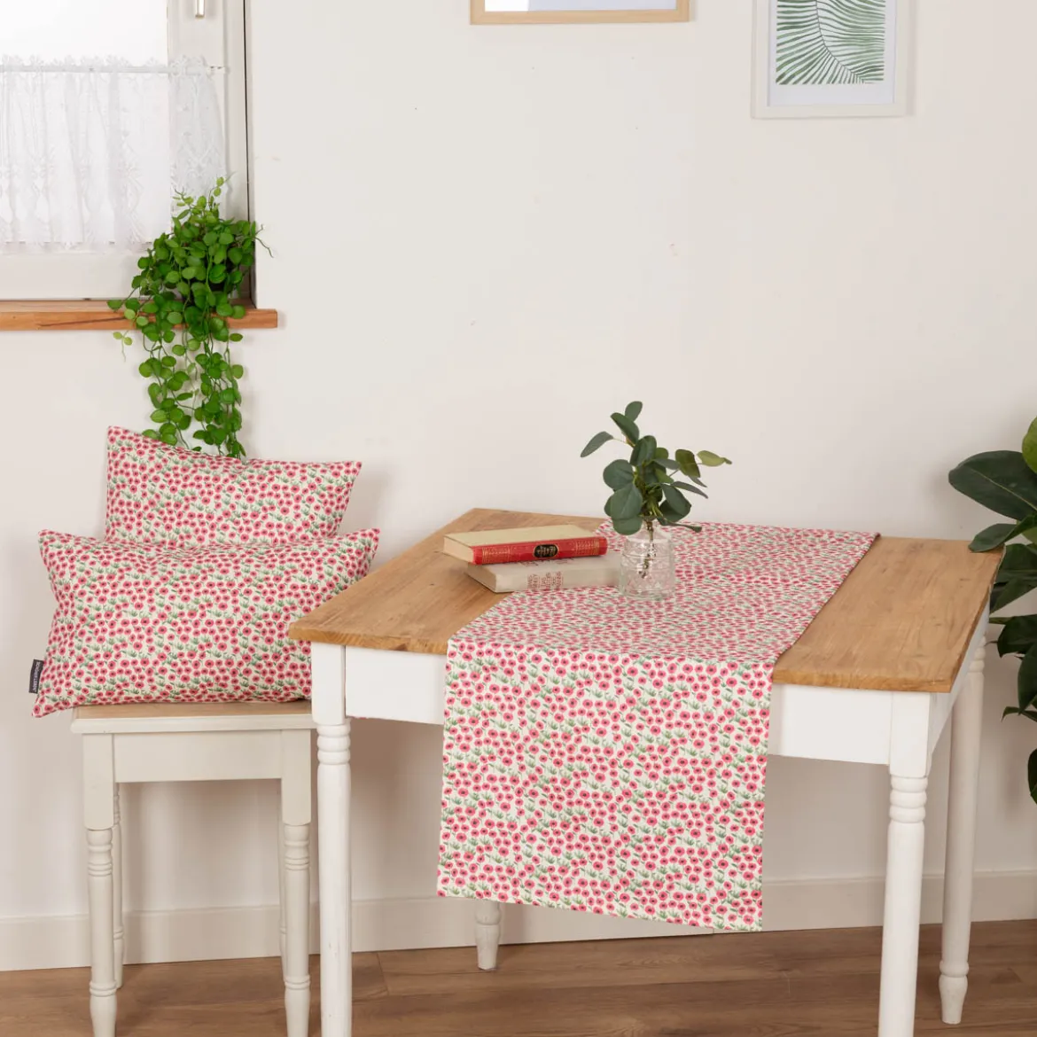 Kissenhülle Mini Blumen weiß pink in versch. Größen von SCHÖNER LEBEN.