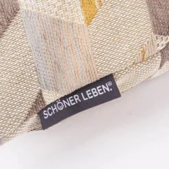 Kissenhülle Mira Rechtecke schräg beige braun gelb in versch. Größen oder Wunschmaß von SCHÖNER LEBEN.