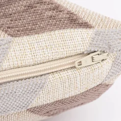 Kissenhülle Mira Rechtecke schräg beige braun gelb in versch. Größen oder Wunschmaß von SCHÖNER LEBEN.