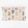 Kissenhülle Scandi Retro Leaves Blätter Leinenlook natur rosa in versch. Größen oder Wunschmaß von SCHÖNER LEBEN.