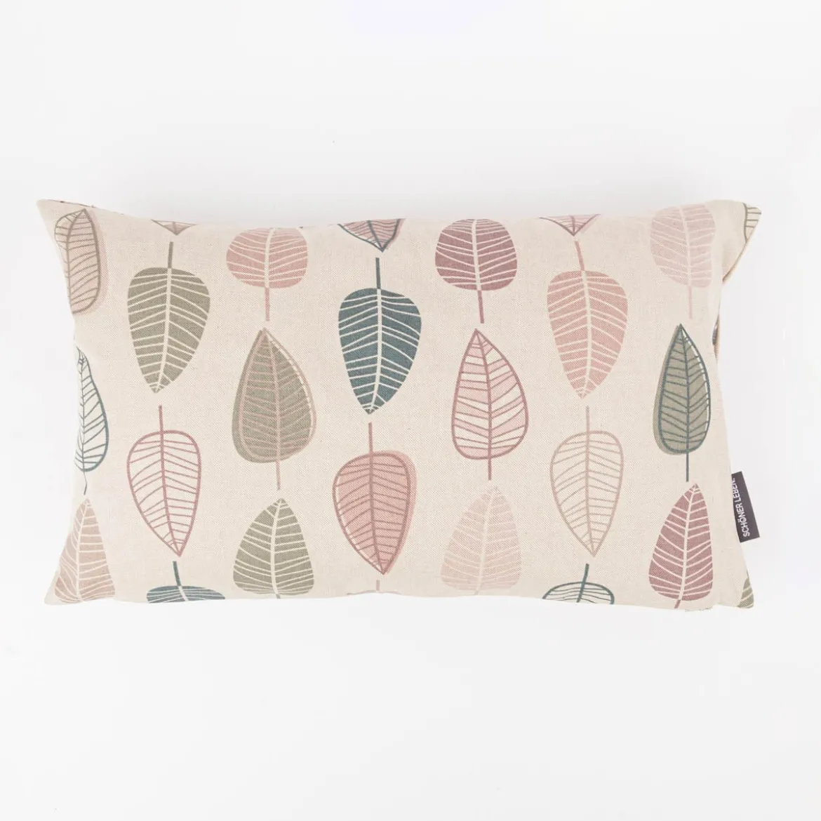 Kissenhülle Scandi Retro Leaves Blätter Leinenlook natur rosa in versch. Größen oder Wunschmaß von SCHÖNER LEBEN.