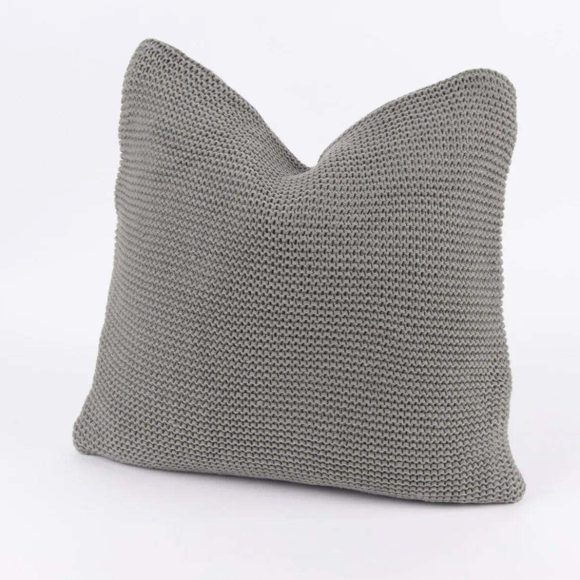 Kissenhülle Strick einfarbig silbergrau 45x45cm