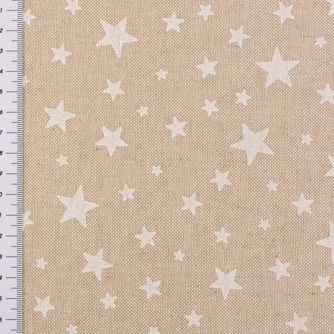 Kissenhülle Weihnachten Leinenlook Basic Star Sterne natur weiß in versch. Größen von SCHÖNER LEBEN.