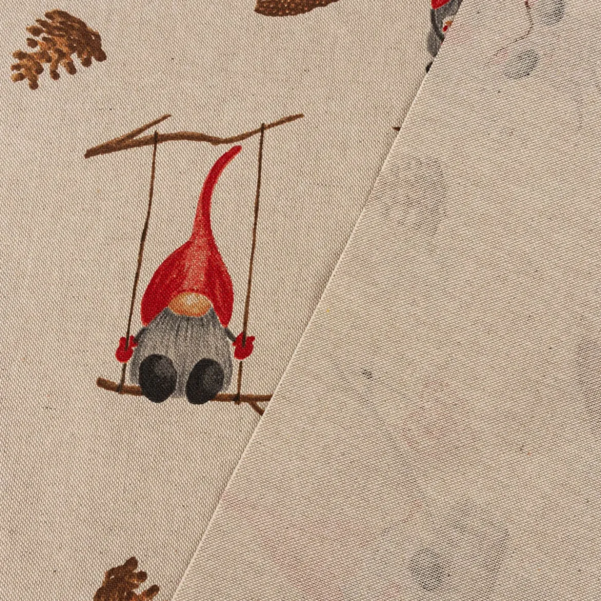Kissenhülle Weihnachten Tomte Weihnachtswichtel Leinenlook natur rot braun verschiedene Größen von SCHÖNER LEBEN.