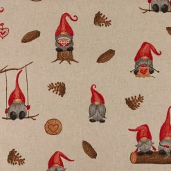 Kissenhülle Weihnachten Tomte Weihnachtswichtel Leinenlook natur rot braun verschiedene Größen von SCHÖNER LEBEN.