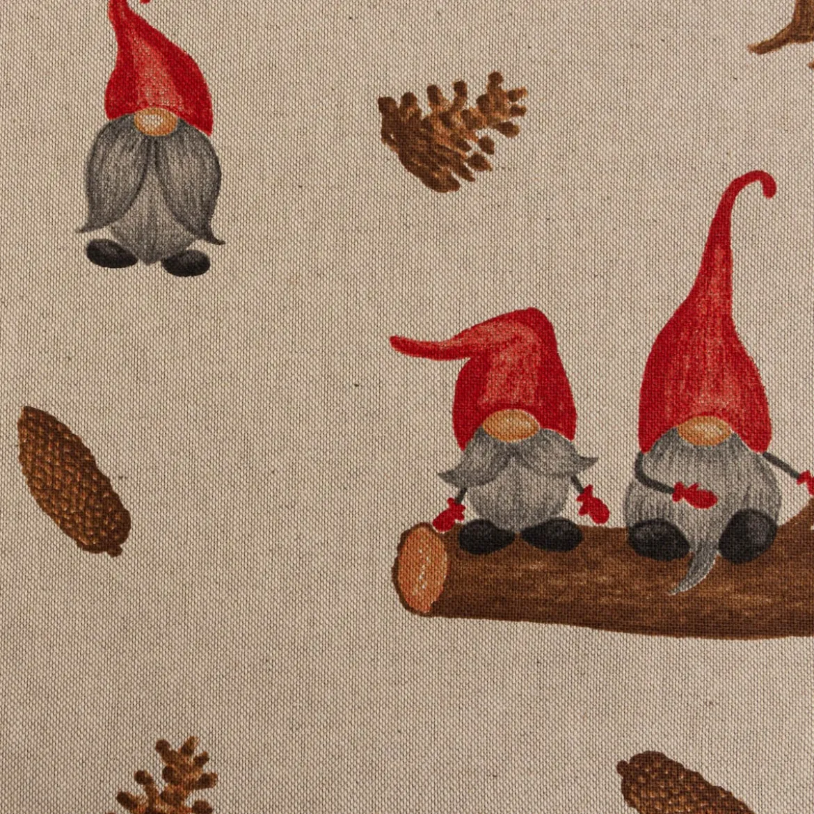 Kissenhülle Weihnachten Tomte Weihnachtswichtel Leinenlook natur rot braun verschiedene Größen von SCHÖNER LEBEN.