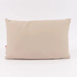 Kissen Ho Ho Ho Streifen Weihnachtsmann Schneesterne beige weiß rot gold 25x40cm von La Vida