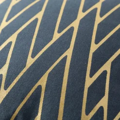 Kissen Houston in Blau mit Metallic-Effekten in Gold 40x40cm