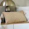 Kissen Jute Lurex mit Quasten gold beige 35x60cm