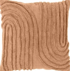 Kissen mit 3D Reliefdessin Linien sandstone 45x45cm