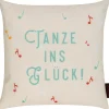 Kissen mit Füllung Tanze ins Glück! creme mint 40x40cm
