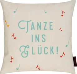Kissen mit Füllung Tanze ins Glück! creme mint 40x40cm