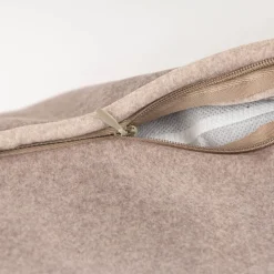 Kissen Morey Filzoptik mit Kederumrandung taupe 50x50cm