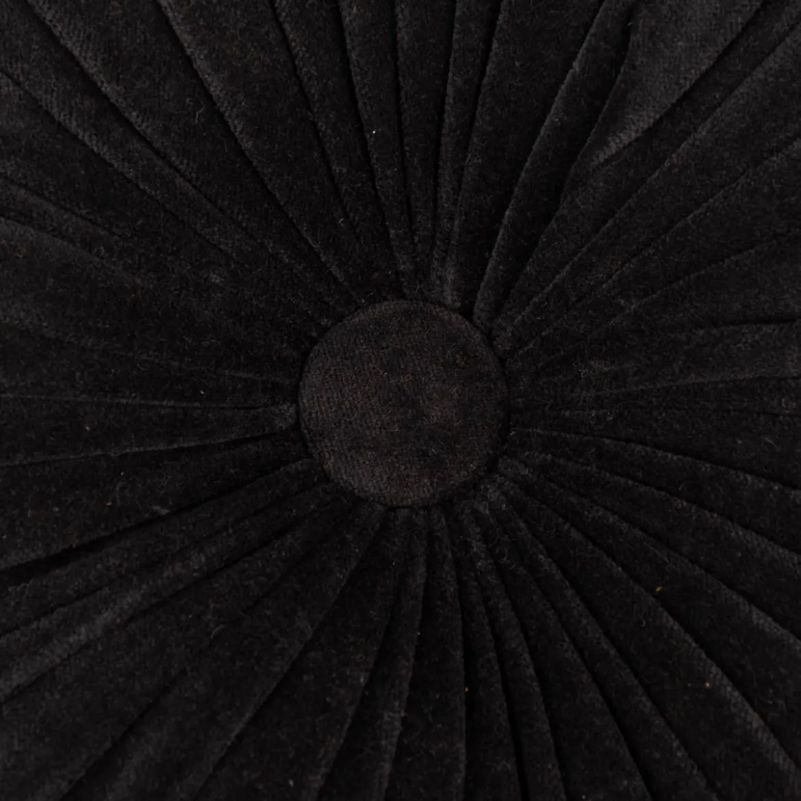 Kissen Samtkissen rund schwarz 60x12cm