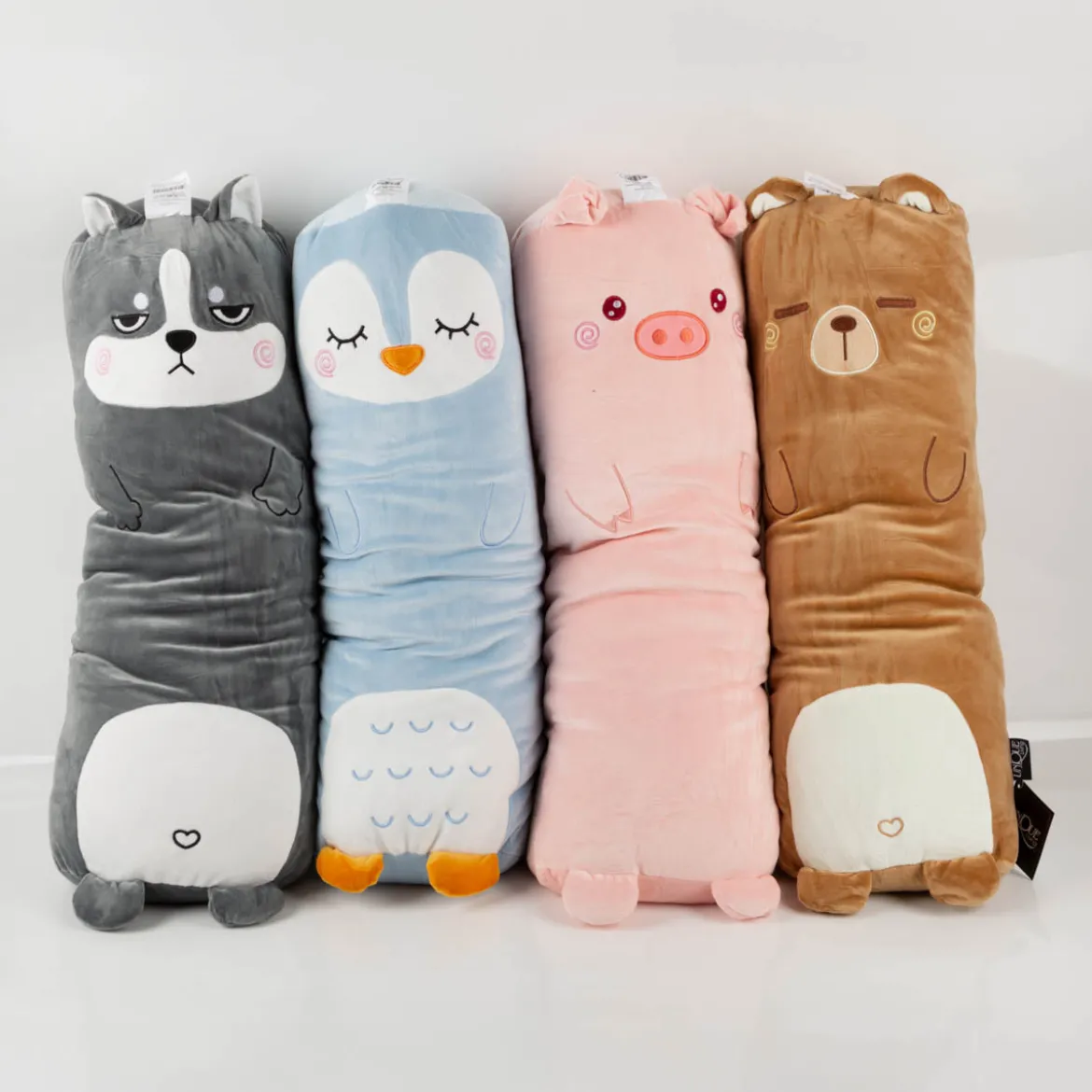 Kissen Spandex Super Soft Plüsch Grumpy Dog grau 60cm